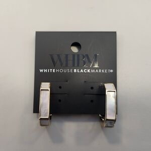 NWT White House Black Market Mother/Pearl Huggie Hoop Earrings